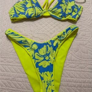 Maaji Blue and Yellow Floral Bikini
